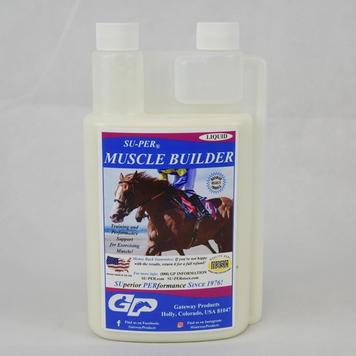[BRSROAQCCIMWA3YZ] SU-PER Muscle Builder Horse Supplement - Training and Performance Support for Exercising Muscle - 1 Quart