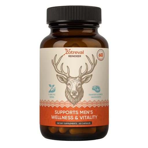 [BRSRGZT2O4GWCC3G] Reindeer Organ Supplement for Men, Arctic Herb & Reindeer Organ Blend, Daily Support for Energy, Stamina & Overall Wellness 60 Capsules
