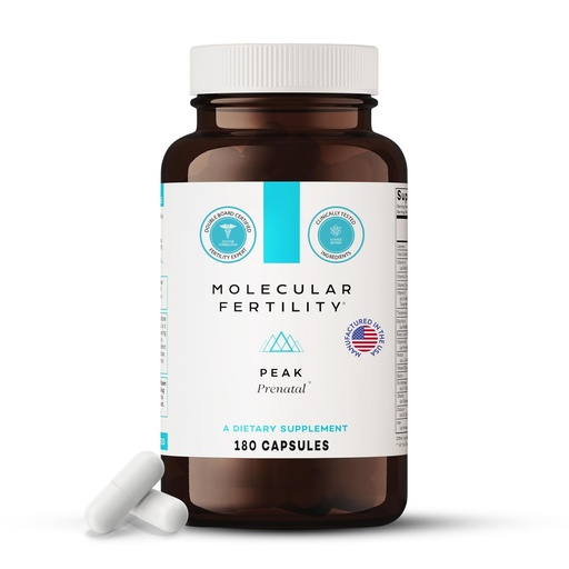 [BRSROHY3B4HBQG33] Peak Prenatal - Doctor Formulated Prenatal Vitamins for Women - Third Party Tested Fertility Supplement - Choline, Methylated Folate, Vitamin D, Iron, Probiotics - 30 Day Supply
