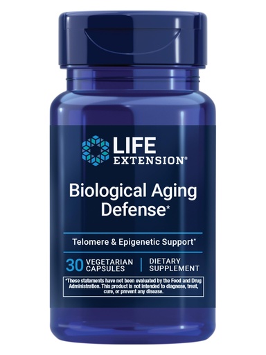 [BRSREC32CEJWY3L4] Life Extension® Biological Aging Defense, Healthy Aging Support, DNA methylation, telomere Supplement, Scarlet beebalm, Gluten-Free, Non-GMO, Vegetarian, 30 Capsules