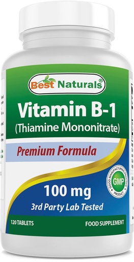 [BRSW2YY6DEIW2HT7] Best Naturals Vitamin B1 as Thiamine Mononitrate 100 mg 120 Tablets (120 Count (Pack of 1))