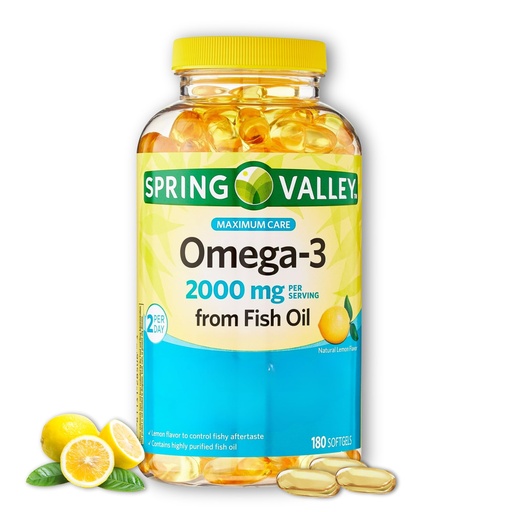 [BRSRACDQB5YQIGTX] Omega 3 Fish Oil 2000mg- Softgels, 180ct (Pack of 1)