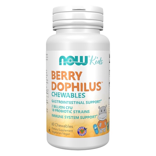 [BRSWIYYIAF7WGDTE] NOW Foods Supplements, BerryDophilus™ with 2 Billion, 10 Probiotic Strains, Xylitol Sweetened, Strain Verified, 60 Chewables, packaging may vary