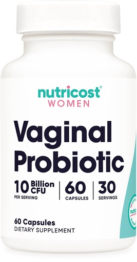 [BRSREBAQBEDRUC3Z] Nutricost Vaginal Probiotic for Women (10 Billion CFU) 60 Capsules - GMO-Free, Gluten-Free, 30 Servings