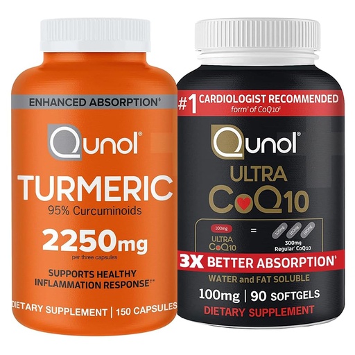 [BRSREEAKAR7WAGY3] CoQ10 & Turmeric: Turmeric Curcumin, 2250mg, 150 Capsules & Ultra CoQ10 100mg, 90 Softgels