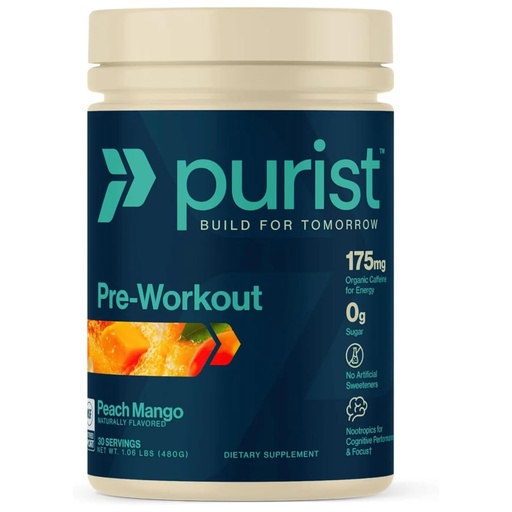 [BRSRGZICOUBBAFA3] Purist Pre-Workout Powder - Citrulline, Beta Alanine, Natural Caffeine, Sugar Free - 30 Servings