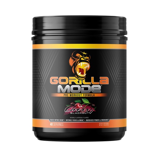 [BRSW2FT7OV7B4CQ2] Gorilla Mode Pre Workout - Massive Pumps Laser Focus Energy Power - L-Citrulline, Creatine, L-Tyrosine, Betaine, Hydroprime, Alpha-GPC, 400mg Caffeine, Huperzine A - 812g (Cherry)