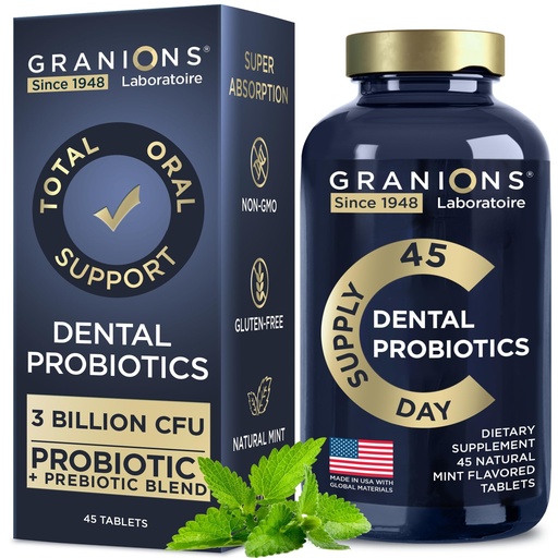 [BRSROEIYPIOWG3DB] Dental Probiotics for Teeth and Gums - Fresh Breath Lactobacillus Salivarius Probiotic for Women and Men - Oral Probiotics for Mouth Bad Breath Dental Probiotic for Mouth Health - 45 Mint Tablets