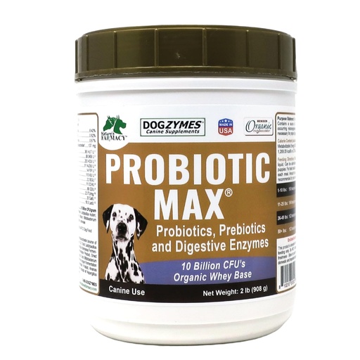 [BRSW2GA6DJYAOHQU] Dogzymes Probiotic Max -10 Billion CFU's Probiotics, Prebiotics, Digestive Enzymes (2 Pound)