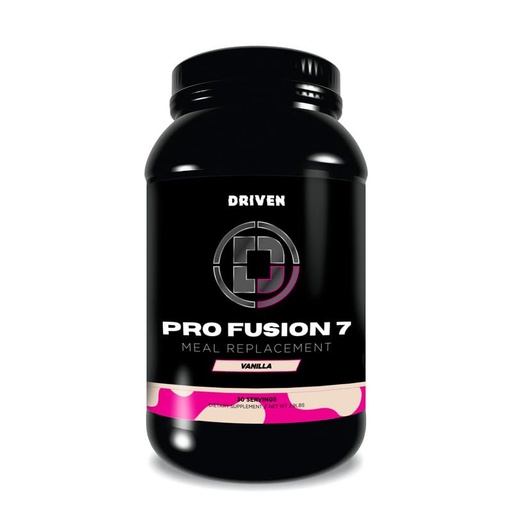 [BRSREZYRAEFGGHLZ] Driven Nutrition ProFusion7 Meal Replacement Protein Shake Mix 24g Protein, 7-Stage Blend, 5g Fiber + MCT Oil Smooth, High-Protein for Anytime Nutrition (2.9lb, Vanilla)