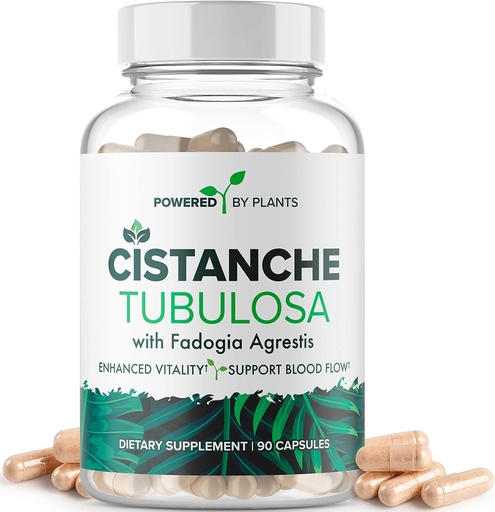 [BRSRMCDQB57AK3LU] Cistanche Tubulosa con Fadogia Agrestis - Promueve Vitalidad - Suplementos Naturales para Hombres &amp; Mujeres con Bioperina por Powered X Plants, 90 Servimientos
