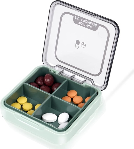 [BRSRMCQLOUBQA3Y2] Daily Pill Organizer Vitamin Planner Portable Medicine Box, Travel Compartments Pill Organizer Box, Moisture Proof Small Pill Case for Pocket Purse Daily Pill Holder Container for Medicine Vitamin