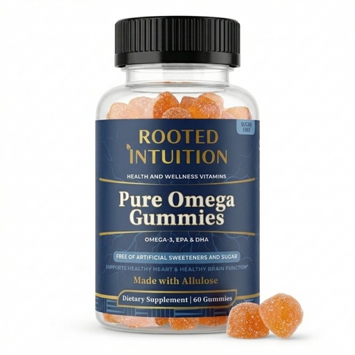 [BRSREHT3OJ4AMD3G] Rooted Fish Oil Omega 3 Gummies for Adults Kids & Teens - DHA & EPA Gummies for Women & Men - Omega-3 Oil for Heart Brain Support - No Fishy Aftertaste - Orange Flavor - 60 Count