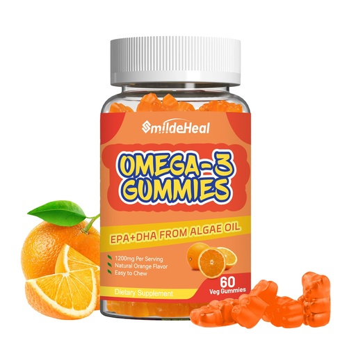 [BRSRAGL4OZ4B4FDG] Omega 3 Gummies Supplement 1000mg, High Absorption DHA & EPA, Heart, Brain & Joint Support, Extra Strength Fish Oil Omega 3 Gummies Vitamins, 60 Count