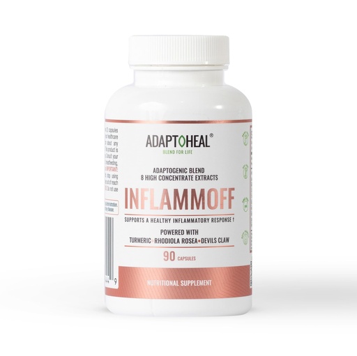 [BRSRGFQHBAFB6D36] ADAPTOHEAL Inflammoff - Adaptogenic Supplement Designed to Support Joint, Muscle and Tissue Inflammation Naturally, 8 Highly Concentrated extracts with Turmeric and Rhodiola rosea (90 Capsules)