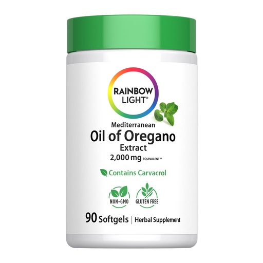 [BRSRGGIZC57AEDTL] Rainbow Light Oil of Oregano | 90 Softgels | Mediterranean & Wild Harvested Oregano Leaf | Contains Naturally Occurring Carvacrol | Non-GMO and Gluten Free