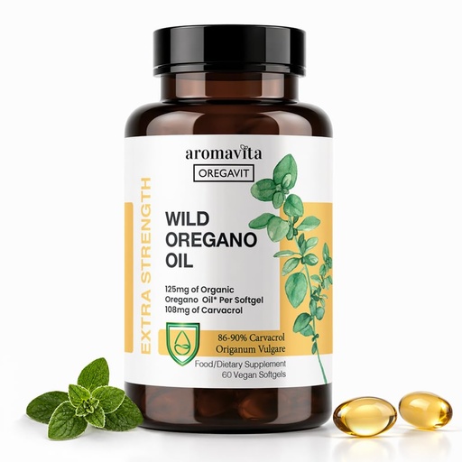 [BRSRACT3BAHGYCT6] Wild Oregano Oil Softgels – 86–90% Carvacrol, Oil of Oregano Capsules, Immune & Gut Support* | Easy Daily Use, No Strong Taste, Greek Origin, 60 Softgels