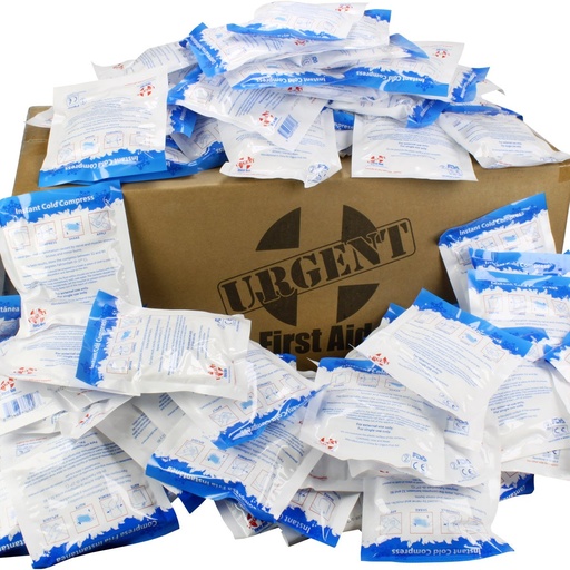 [BRSWGEAYAQGQG237] Case of 125 Instant Cold Packs, 5" x 6" (4" x 5" Cold Area) - Disposable Cold Compresses - No pre-Chilling Required for Quick, Effective First aid Treatment & Relief of Aches, Pains, Bumps & Bruises