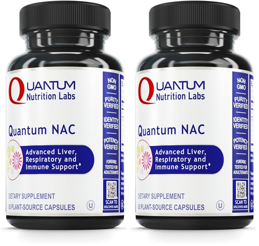 [BRSRGFIFBF7RG2TX] Quantum Nutrition Labs NAC - N-Acetyl-L-Cysteine, Liver & Immune Support, NAC Supplement, N-Acetyl Cysteine, 300mg NAC Per Capsule - 60 Vegetarian Capsules (Pack of 2)