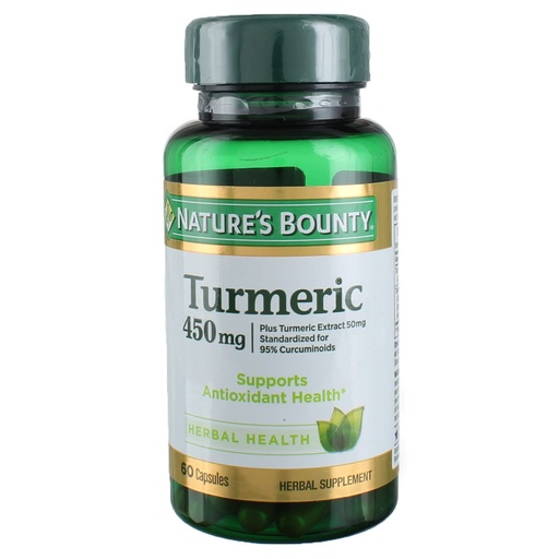 [BRSWGZ3QDFYBMFLB] Nature's Bounty Turmeric 450 mg Capsules - 60 ct, Pack of 3
