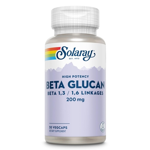 [BRSWIYQLA56ROF32] SOLARAY Beta Glucan Supplements - Immune Support - Heart and Digestive Support with Beta Glucan Fiber from Baker's Yeast - High Potency, 60-Day Guarantee - 30 Servings, 30 VegCaps
