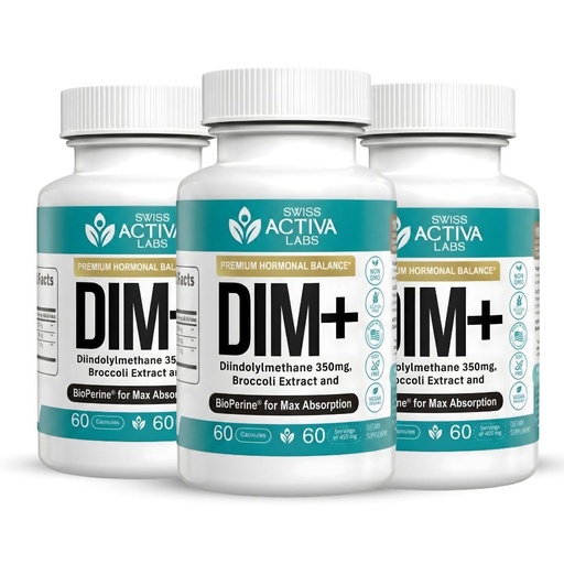 [BRSREZD6OING2ET3] Swiss Activa+ Labs DIM Supplement – Hormone Balance for Women & Men – Estrogen Supplement for Women and Men– Supports Hormonal Acne & Menopause Symptoms| Gluten Free, Non-GMO & Vegan – 180 Days Supply