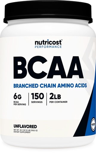 [BRSWKH3YBRYACYD6] Nutricost BCAA Powder 2:1:1-150 Servings (Unflavored)
