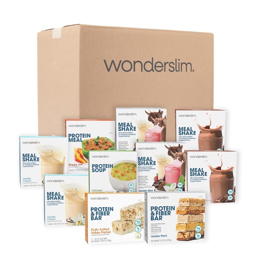 [BRSWKE37O4CBOALO] Wonderslim 4 Week Weight Loss Meal Kit – 140 Ready to Eat Diet Foods for Weight Loss, Prepackaged Meals & Snacks for Men & Women, with Built-in Structure for Long-Term Success