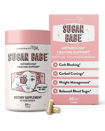 [BRSRABD4CMPQ4CIY] Legendairy Milk Sugar Babe - Combat Cravings & Manage Appetite - Metabolism Support - Carb Management - Dihydroberberine Supplement - 60 Capsules, 1 Month Supply