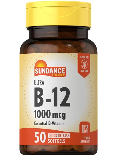 [BRSROHA2OAPGG2YZ] Sundance Vitamin B12 | 1000 mcg | 50 Quick Release Softgels | Non-GMO and Gluten Free Supplement