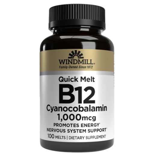 [BRSWIZQDOYAWK2LI] Windmill Vitamin B-12 1000 mcg Tablets Sublingual 100 Tablets