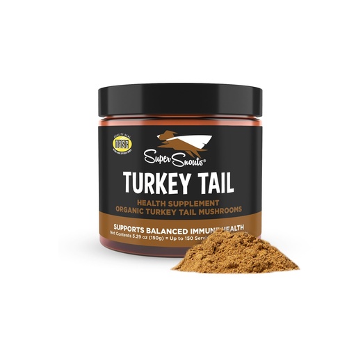 [BRSWYAQKAEFG2YDB] Super Snouts Turkey Tail Mushroom Supplement Powder for Dogs & Cats (5.29 oz) - Organic, Made in USA Antioxidant & Inflammation Support, Immune Support