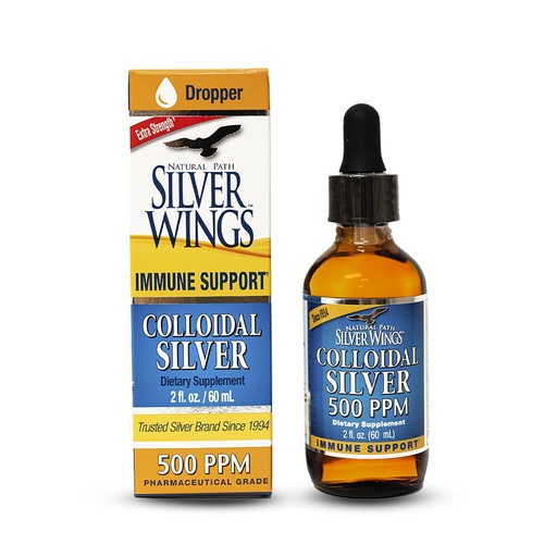 [BRSWIZTQDIIA2ETY] Natural Path Silver Wings Colloidal Silver - Extra Strength Liquid Immune Support Supplement - - 500ppm (2500mcg) - 2oz Dropper