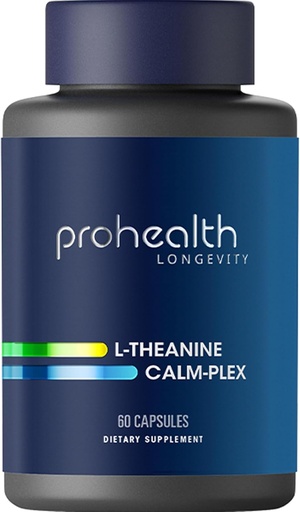 [BRSWIHIYCYPAA3Q7] ProHealth L-Theanine Calm-Plex with GABA and 5-HTP (Suntheanine) (100 mg, 60 Medium Capsules)