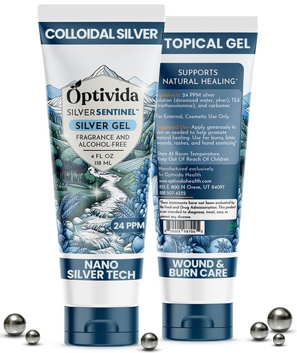 [BRSWGHDYCQIAYCTO] Optivida Colloidal Silver Gel For Wound Care, Natural Topical Skin Healing | Nano-Silver Topical Gel For Wounds, Burns, Rashes, Skin Irritations, Unscented (4 Oz.)