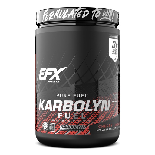 [BRSWK2Y2C4HWODDY] EFX Sports Karbolyn Fuel | Fast-Absorbing Carbohydrate Powder | Carb Load, Sustained Energy, Quick Recovery | Stimulant Free | 19 Servings (Cherry Limeade)