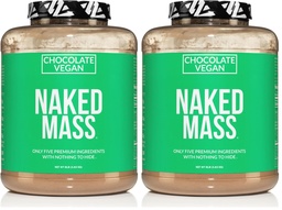 NAKED Vegan Mass - Chocolate Vegan Weight Gainer - 1,280 Calories, Non-GMO, Soy & Gluten Free, No Artificial Ingredients - 8LB Bulk - 11 Servings (Pack of 2)