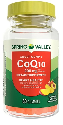 [BRSRABIBB4FWKAYV] Spring Valley CoQ10 Adult Gummies, 200 mg, 60 Count + Daily Supplement Tracker Sticker