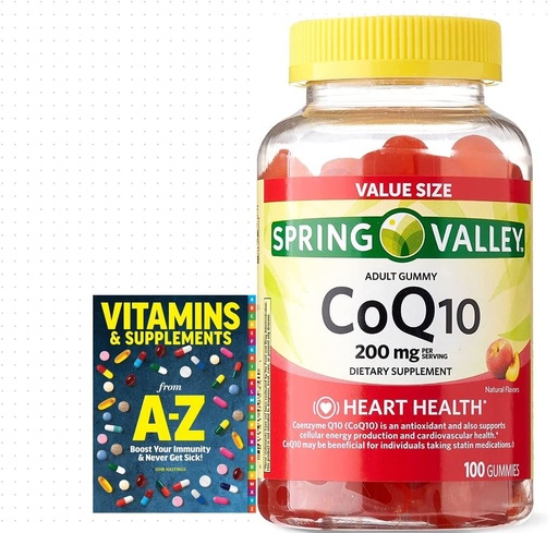 [BRSRMCD5OEMWCDY3] Spring Valley CoQ10 Adult Gummies, 200mg 100 Count +Better Guide Vitamins Supplements Book Printed Free Include