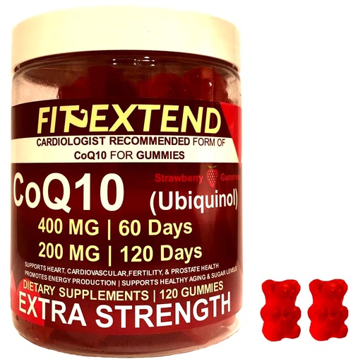 [BRSRA2QLOV6AG2DX] Coq10 Gummies 400 mg 60 Days 120 Count | Ubiquinol Vegan Strawberry Sugar Free Gummies High Absorption Coenzyme Q10 Supplements for Heart Health Anti-Aging Cellular Energy Antioxidant Prostate Unisex
