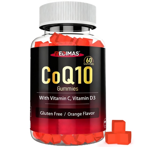 [BRSREBT6BYBAA3TV] CoQ10 Gummies for Adults, Fruit Flavored, 60 Gummies