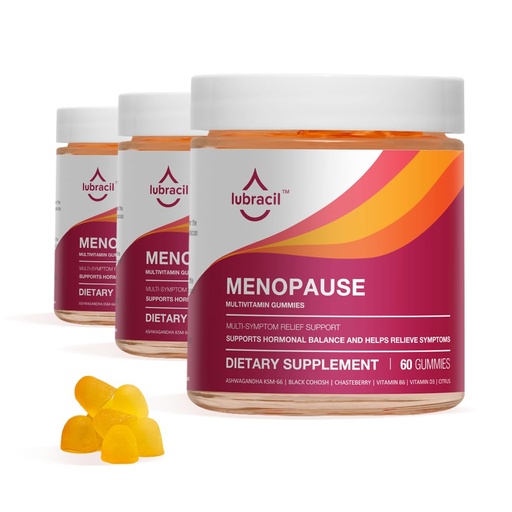 [BRSROHAKOEDWMDYZ] Lubracil Menopause Gummies for Women, Perimenopause Supplements with Black Cohosh & Ashwagandha, Hot Flashes, Night Sweats, Hormonal Balance, 180 Gummies (Pack of 3)