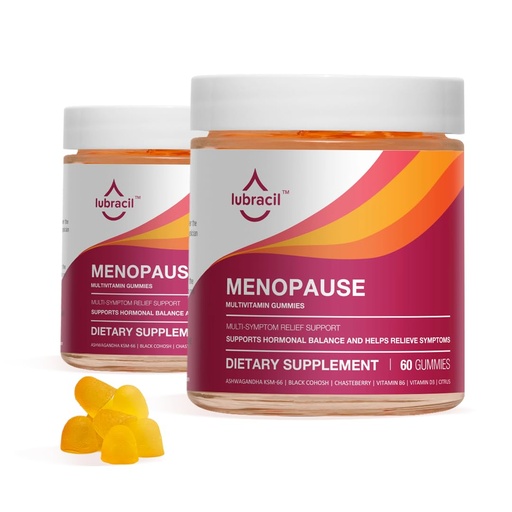 [BRSROHALDF5WC23K] Lubracil Menopause Gummies for Women, Perimenopause Supplements with Black Cohosh & Ashwagandha, Hot Flashes, Night Sweats, Hormonal Balance, 180 Gummies (Pack of 2)