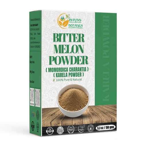 [BRSW22QROB4BSHTU] Herbs Botanica Bitter Melon Powder (Karela, Momordica Charantia), 100% Natural, Non-GMO, Gluten-Free, Supports Healthy Lifestyle & Wellness, 5.3 oz / 150 gm
