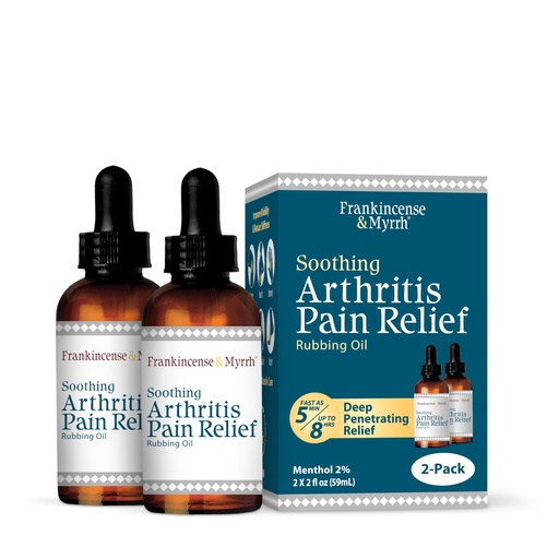 [BRSROGL4O4FQYE36] FRANKINCENSE & MYRRH Arthritis Pain Relief Rubbing Oil – Arthritis Pain Reliever with Frankincense Essential Oil for Sciatica, Lower Back, Neck, Hands, Knees, Joints and Shoulders, 2 fl.oz. - 2 Pack