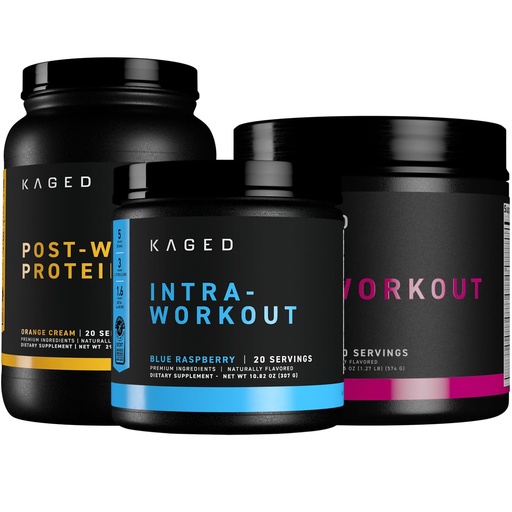 [BRSRE2YFBUHREDLK] Kaged Originals Bundle | Pre Workout, Post Workout Protein, & Intra-Workout | Muscle Growth and Recovery Supplement Kit