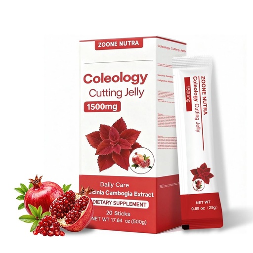 [BRSRGCY2O4BRGCDV] Coleology Pomegranate Flavor Jelly Sticks, Korean Functional Jelly Snack with Garcinia Cambogia & Chia Seeds, Daily Wellness Support, Fruit Flavor, 20 Sticks