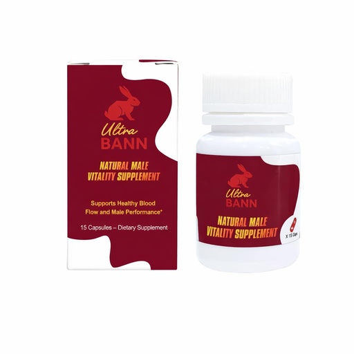 [BRSRAAD2A4BAGCD3] Ultra Bann Men's Vitality Supplement | Concentrated 800mg Herbal Blend with Asian Ginseng, Tongkat Ali & Epimedium | 30-Day Supply | Vegan, Non-GMO, Gluten-Free | 15 Capsules