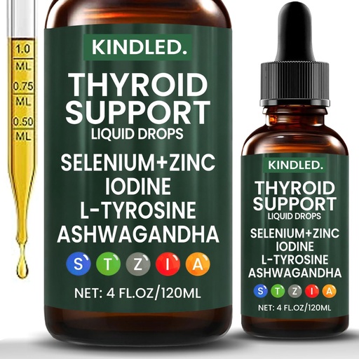 [BRSRGEIECUMBEELP] Thyroid Support Drops, Thyroid Support for Women & Men | Selenium Zinc Iodine L-Tyrosine Ashwagandha Liquid Drops, Thyroid Bloom Liquid | Body Balance & Support - 4 FL.OZ (1PCS)