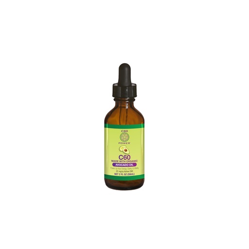 [BRSW2YYFOQFQKADF] C60 Power C60 in Organic Avocado Oil - Natural Wellness & Antioxidant Support for Men & Women, 99.99% Pure Carbon Fullerenes, Promotes Energy, Mental Clarity, & Stamina - 2 fl oz Bottle